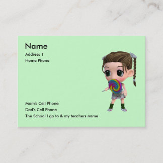 Carte D'appel Juste pour des enfants