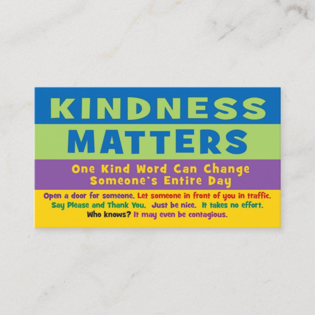 Carte D'appel Kindness Matters Cards - V2 (Devant)