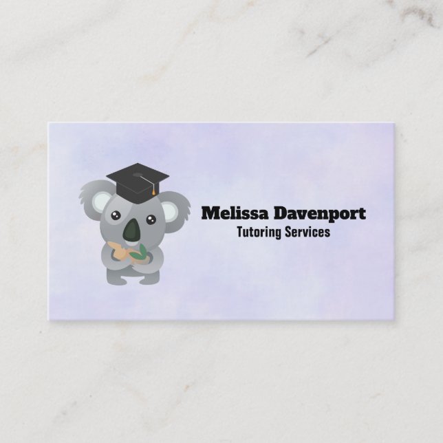 Carte D'appel Koala Bear dans le Tuteur de Cap Graduation (Devant)