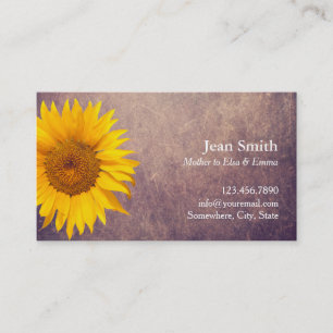 Carte D'appel La maman carde le tournesol vintage de pays