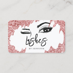 Carte D'appel Lashes Eyes and Brows Rose Gold Parties scintillan
