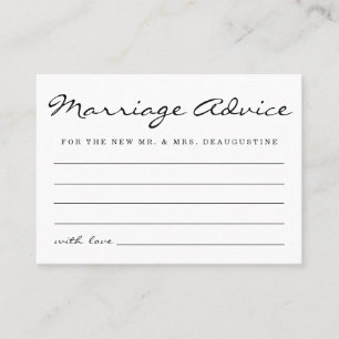 Carte D'appel Le conseil personnalisé de mariage carde élégant