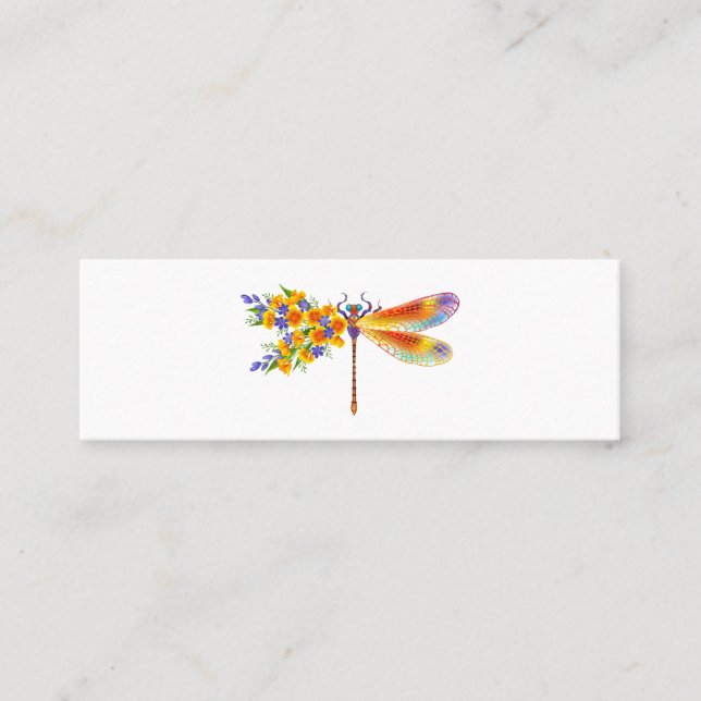 Carte D'appel libellule de fleurs jaunes (Devant)
