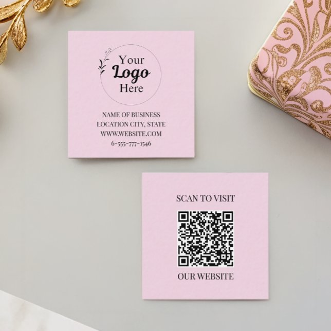 Carte D'appel Logo d'entreprise élégant rose pâle moderne (Créateur téléchargé)
