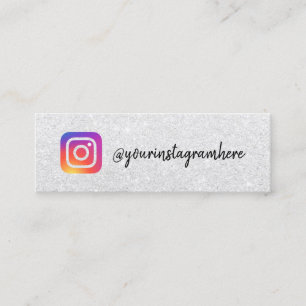 Carte D'appel Logo Instagram parties scintillant argent script d