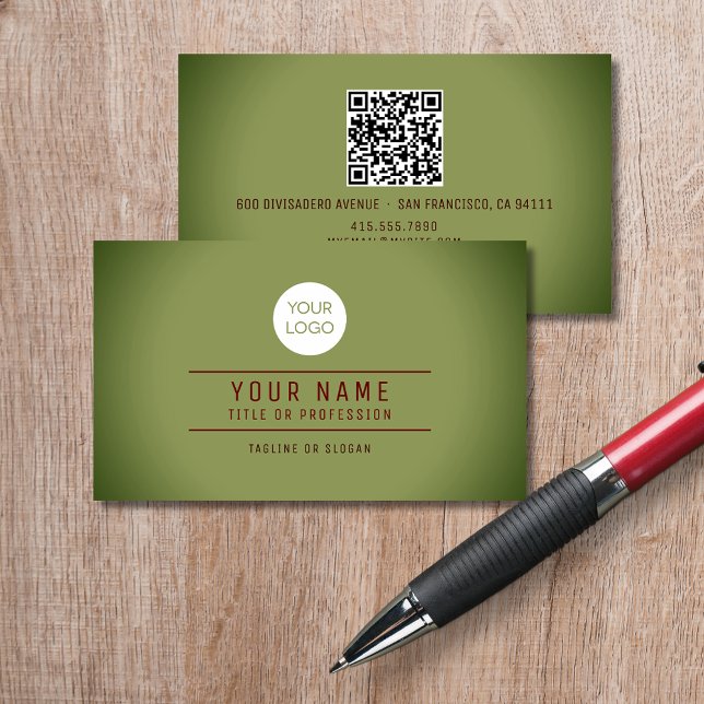 Carte D'appel Logo professionnel de QR Code Spotlight Green Name (QR Code Spotlight Green Name Professional Logo Calling Card  cover)