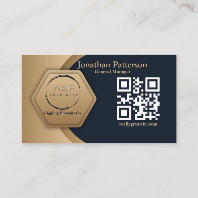 Carte D'appel Logo professionnel du code QR | Marine Modern Prof (Devant)