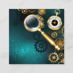 Carte D'appel Loupe en style Steampunk