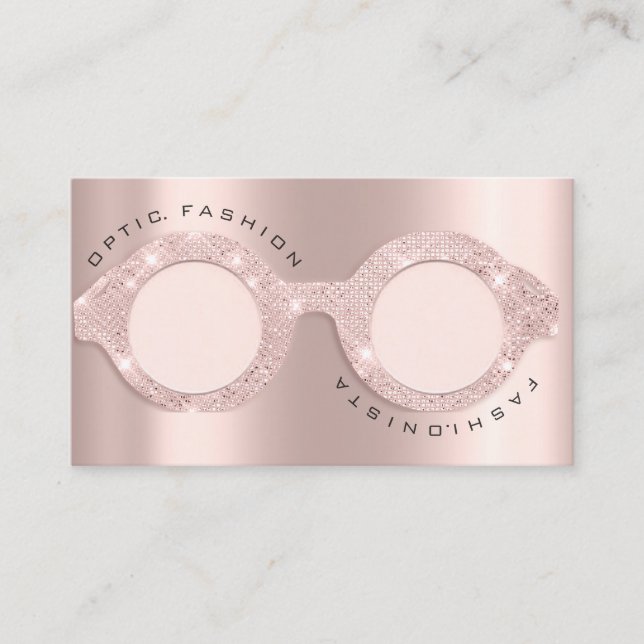 Carte D'appel Lunettes de Parties scintillant de Rose optique de (Devant)