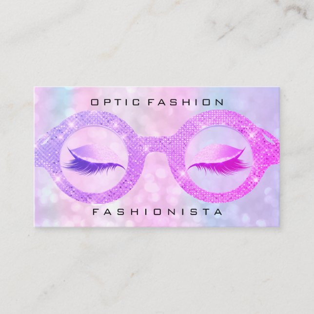 Carte D'appel Lunettes d'yeux rose pour holographe optique de re (Devant)