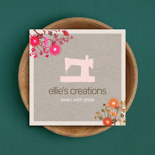 Carte D'appel Machine à coudre florale Seamstress ou Tailor Kraf
