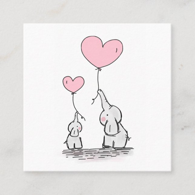 Carte d'appel maman Cute Elephants Carte de visite (Devant)