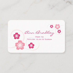 Carte d'appel maman Fleur de cerisier rose