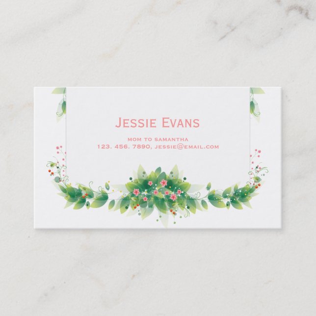 Carte d'appel maman Green Garden (Devant)