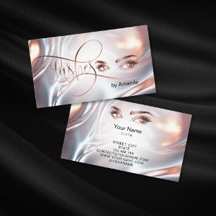 Carte D'appel Maquillage moderne Artis Lashes Optique or Rose