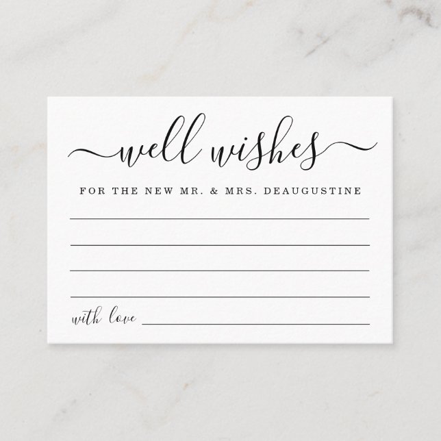 Carte D'appel Mariage Well Wives for the Mr & Mrs. - Simple (Devant)