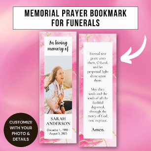Carte D'appel Marque-page personnalisé de prière mémorielle en m