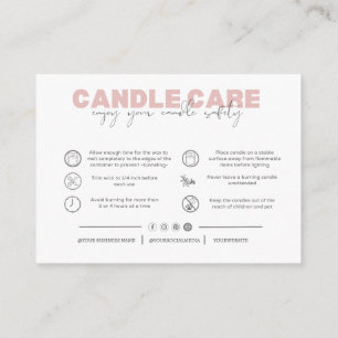 Carte D'appel Merci Bougie Instructions pour les soins aux entre