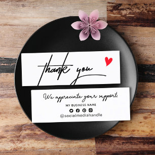 Carte D'appel Merci Minimaliste Noir & Blanc pour Avoir Fait des