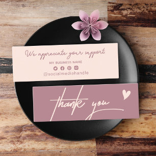 Carte D'appel Merci Rose Chic Pour Shopping Petite Marque