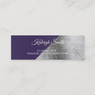 Carte D'appel Metallic Violet Violet Argent Insertion de graduat
