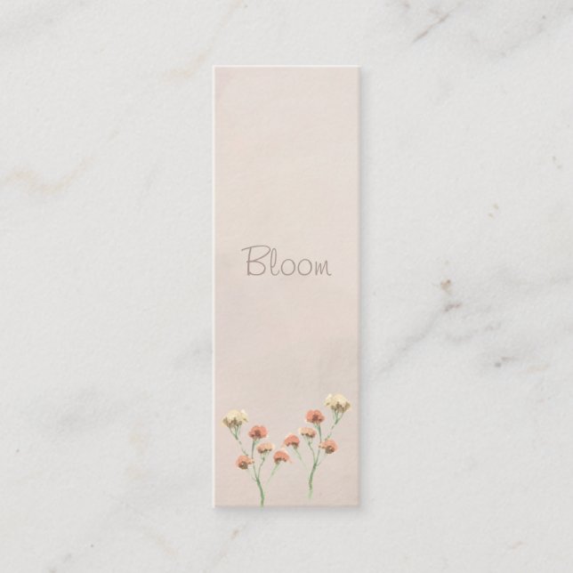 Carte D'appel Mini Signet floral en fleurs (Devant)