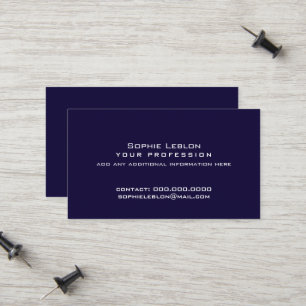 Carte D'appel Minimaliste Simple Bleu Foncé Professionnel