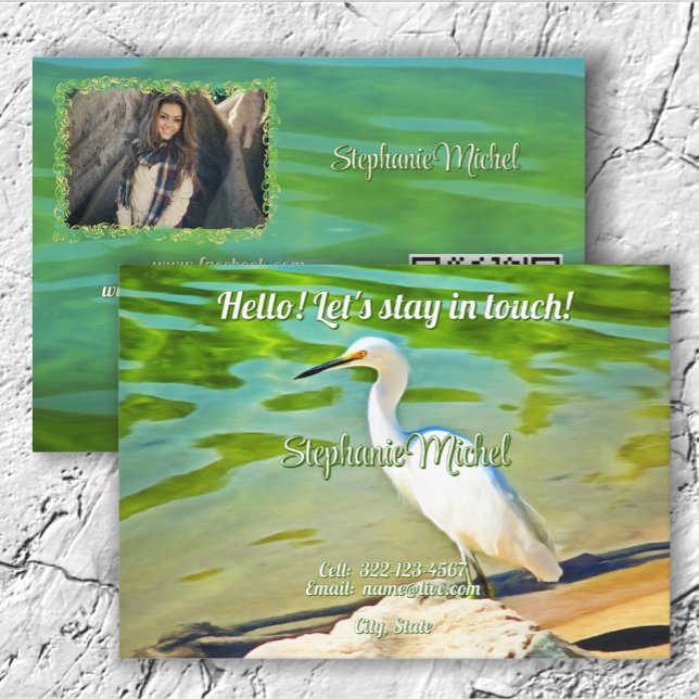 Carte D'appel Mismaloya River Crane 0335 QR Code Calling Card (Créateur téléchargé)