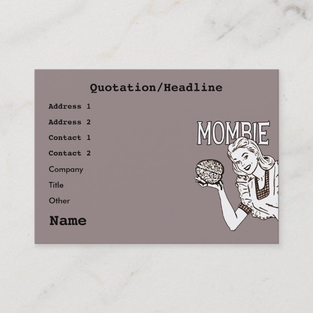 Carte D'appel Mombie Retro Zombie (Devant)