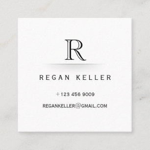 Carte d'appel Monogram Initial Modern Mens