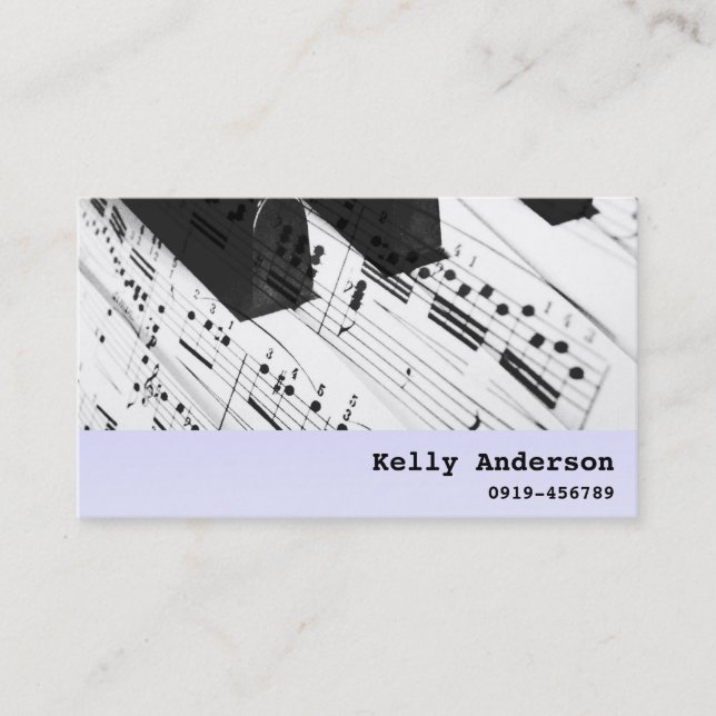 Carte D'appel Musicien de pianiste/tuteur de piano (Devant)