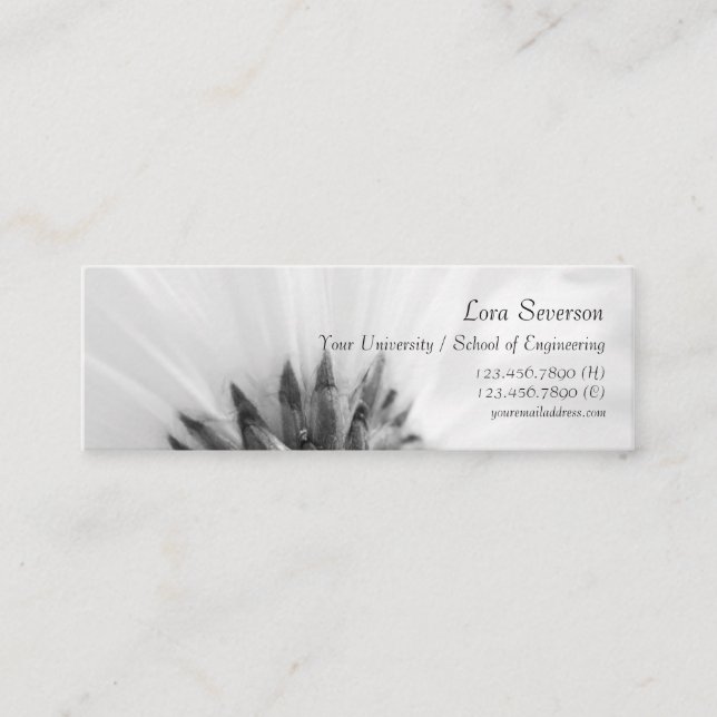 Carte D'appel Noir et blanc Gerber Daisy Graduate (Devant)