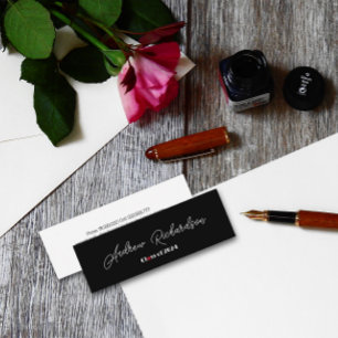 Carte D'appel Noir moderne élégant rouge