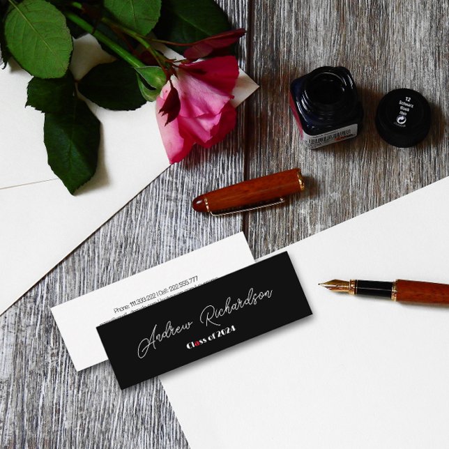 Carte D'appel Noir moderne élégant rouge (Créateur téléchargé)