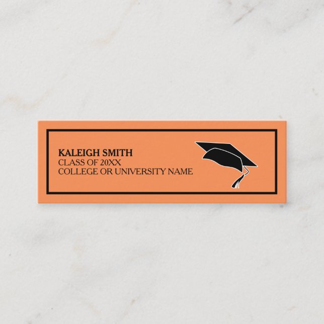 Carte D'appel Nom de l'insertion de graduation Orange personnali (Devant)