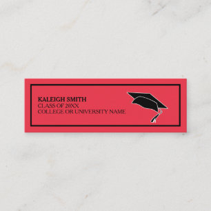Carte D'appel Nom d'insertion de graduation rouge personnalisée