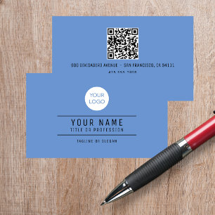 Carte D'appel Nom du code QR Logo professionnel Cornflower Blue