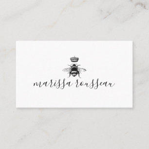 Carte D'appel Nom du script manuscrit du logo Queen Bee