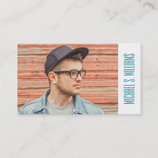Carte D'appel Obtention du diplôme | Teal de photo et motif (Devant)