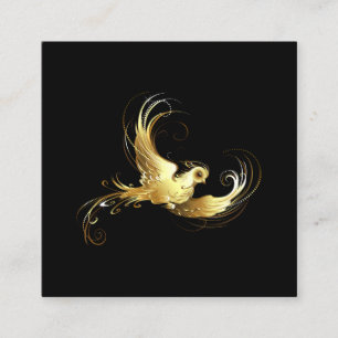 Carte D'appel Oiseau d'or sur Arrière - plan noir
