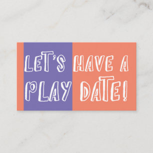 Carte D'appel Orange & Purple Color Block Jouer Date