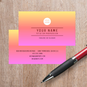 Carte D'appel Orange Rose Abstrait Ajouter un nom et une profess