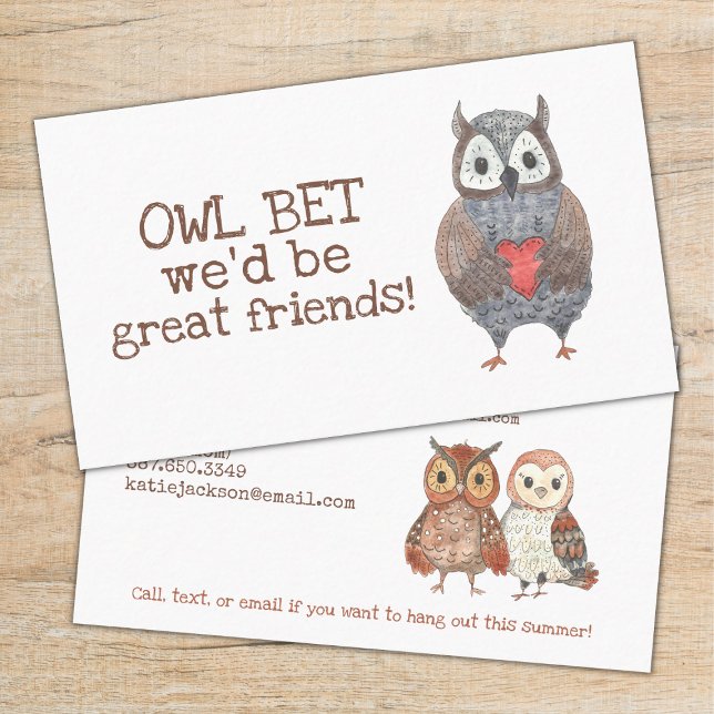 Carte d'appel Owl Kids (Créateur téléchargé)