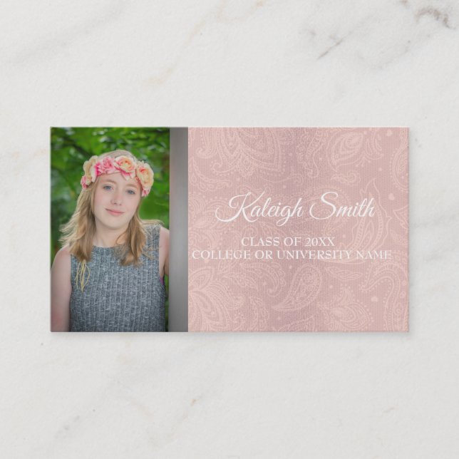 Carte D'appel Paisley Paisley Paisley Photo Graduation Insertion (Devant)