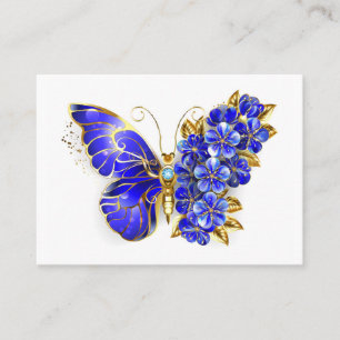 Carte D'appel Papillon saphir à fleurs