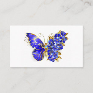 Carte D'appel Papillon saphir à fleurs