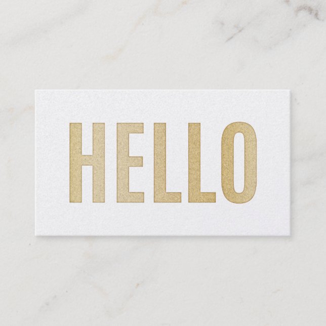 Carte d'appel parties scintillant Gold Hello (Devant)
