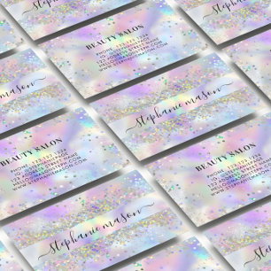 Carte D'appel Parties scintillant holographique Beauté Salon Car