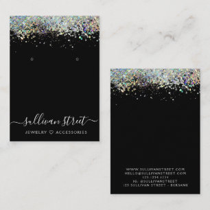 Carte D'appel Parties scintillant holographique Boucles d'oreill