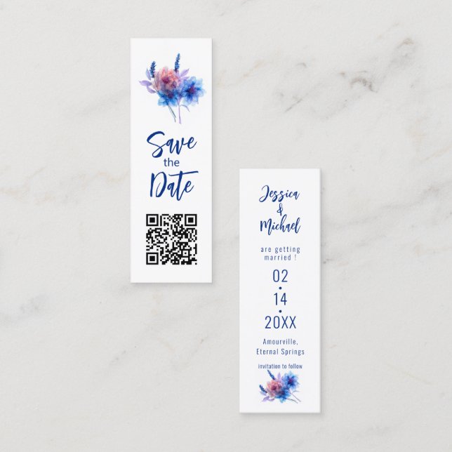 Carte D'appel 💍 Pastel Whispers Meadow Signet Enregistrer La Da (Devant / Derrière)